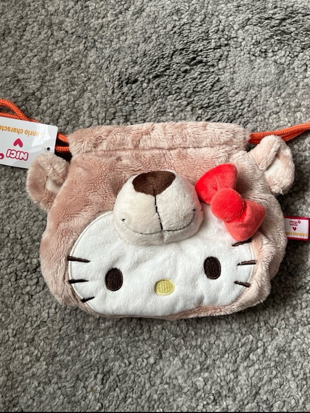 NICI x Sanrio Characters Figure Face Pouch - Hello Kitty x Love Bear